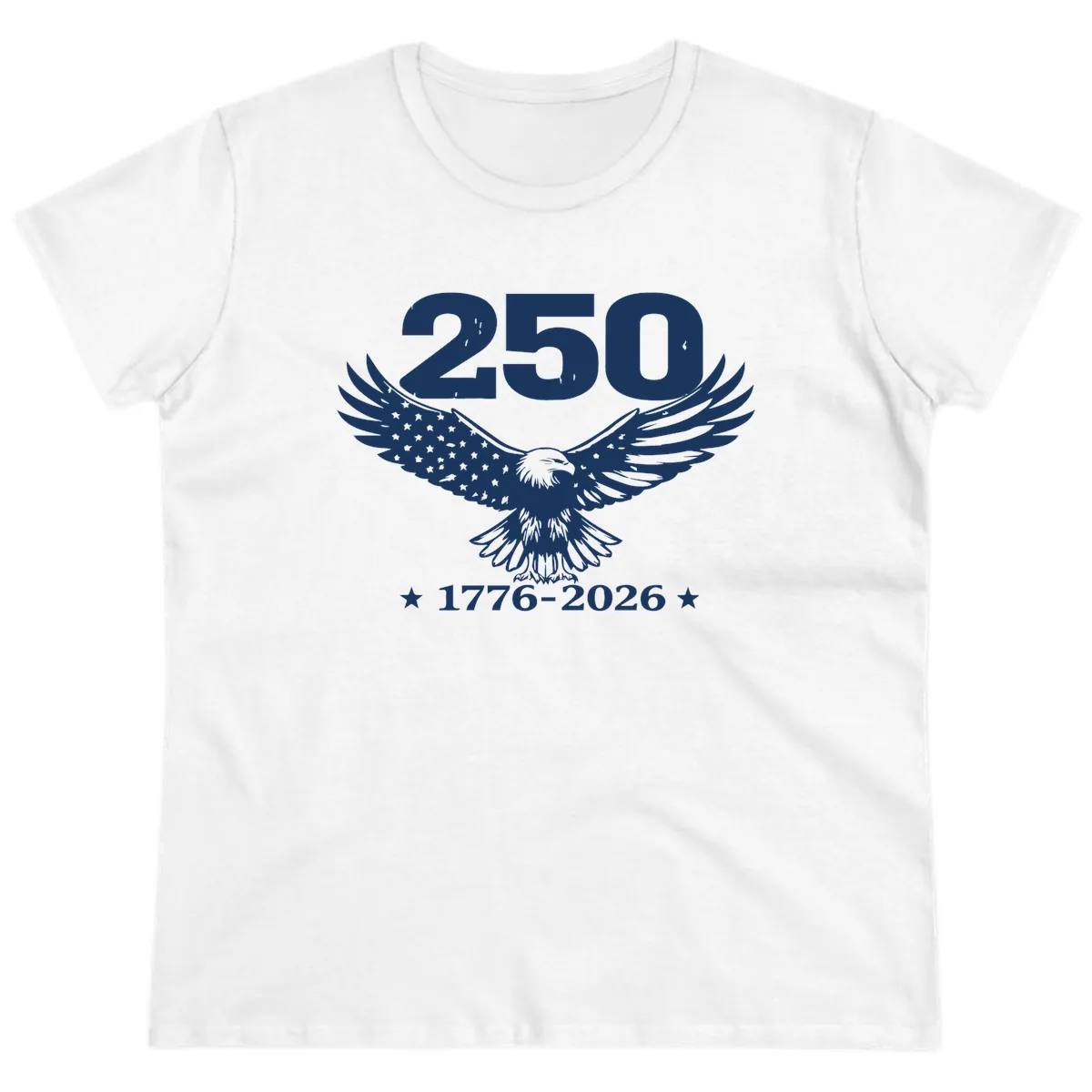 America 250th Anniversary Eagle Design Ladies Tee in White